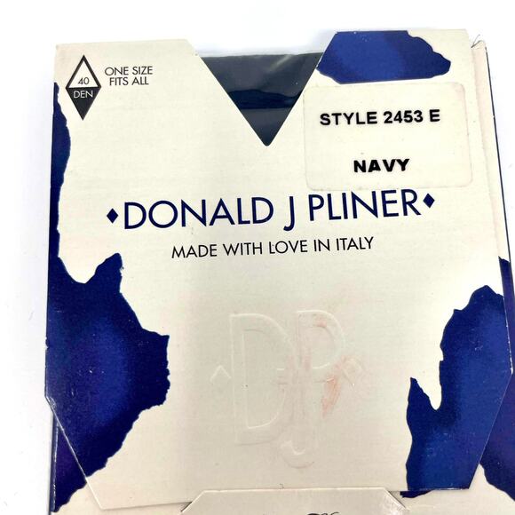 90s DONALD J PLINER Vintage Blue Knee High Semi Opaque Socks - Picture 4 of 9